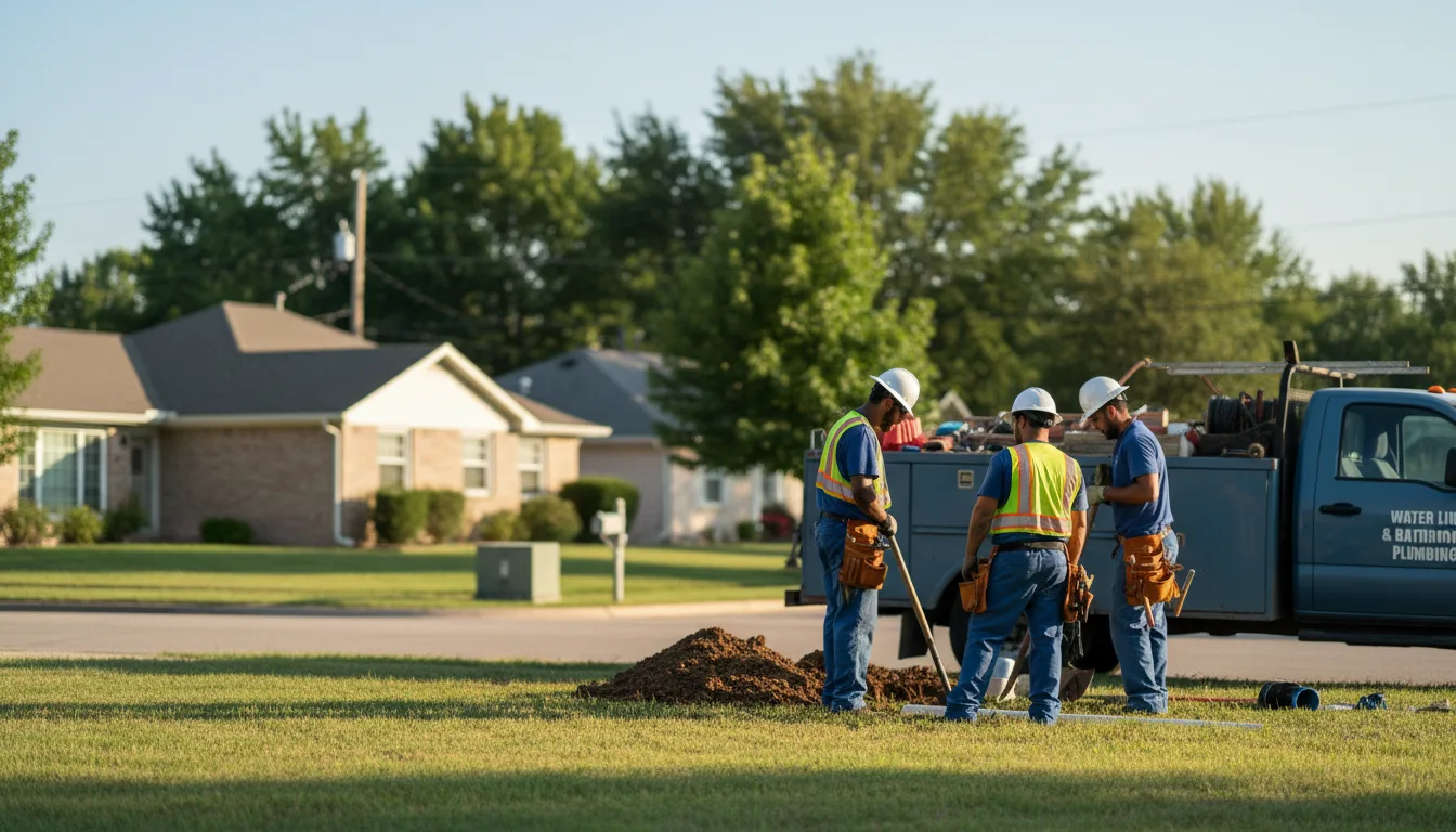 Residential water line and bathroom plumbing service in Tuscola, TX